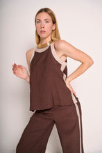 Carica l'immagine nel visualizzatore di Gallery, Canottiera due toni marrone