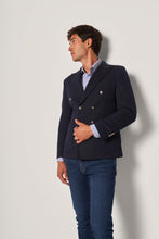 Carica l'immagine nel visualizzatore di Gallery, Giacca doppiopetto blu uomo