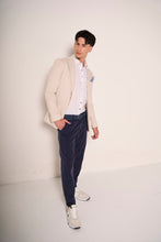 Carica l'immagine nel visualizzatore di Gallery, Sneakers retrò uomo in tela e suede bianco panna grigio