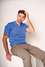 Carica l'immagine nel visualizzatore di Gallery, Polo uomo denim in maglia leggera