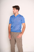 Carica l'immagine nel visualizzatore di Gallery, Polo uomo denim in maglia leggera
