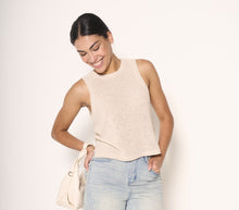 Carica l'immagine nel visualizzatore di Gallery, Canottiera beige in maglia