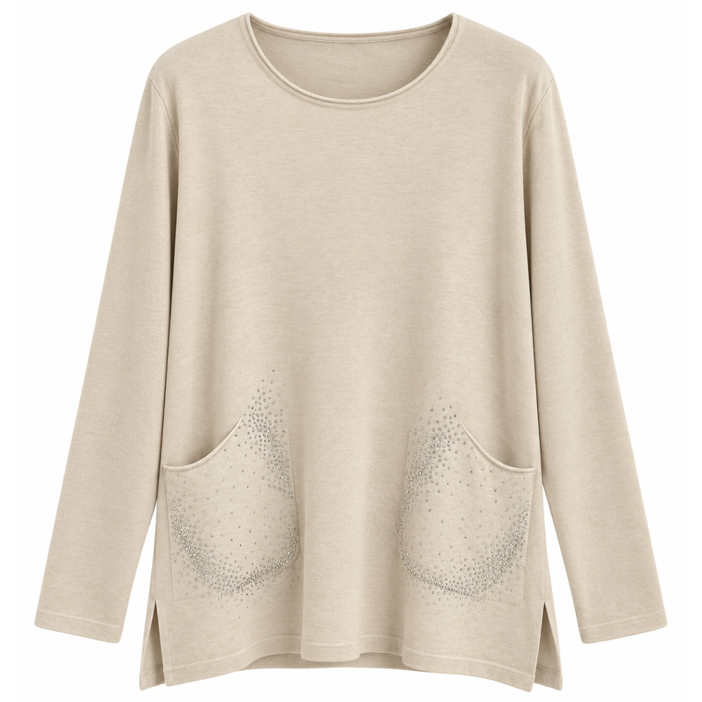 MAGLIA CON STRASS E SPACCHETTI