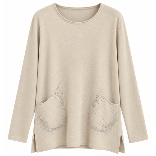 MAGLIA CON STRASS E SPACCHETTI