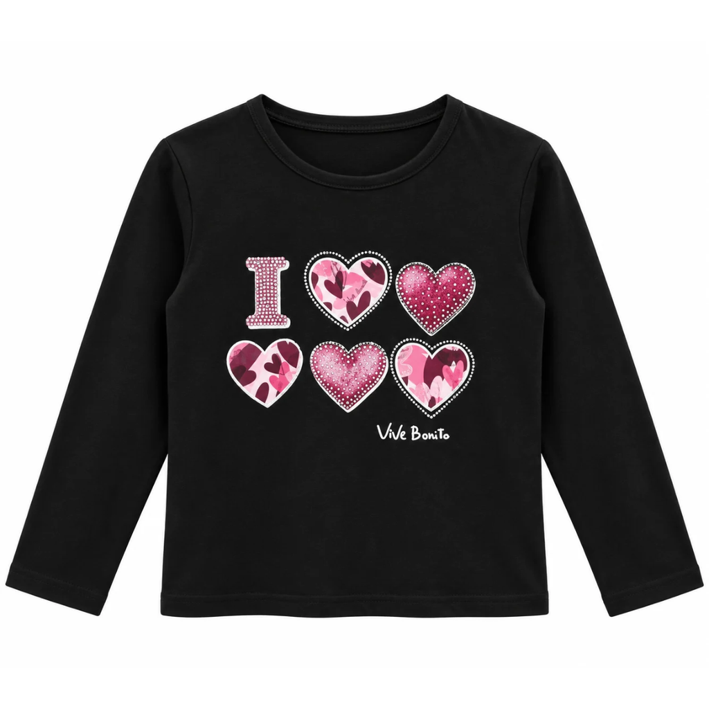 T-SHIRT CON STAMPA CUORI