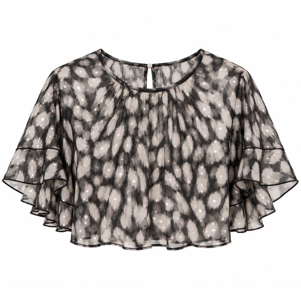 BLUSA CON MANICHE VOLANT
