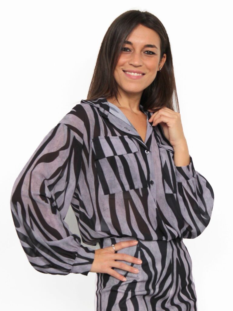 Camicia zebrata con tasche