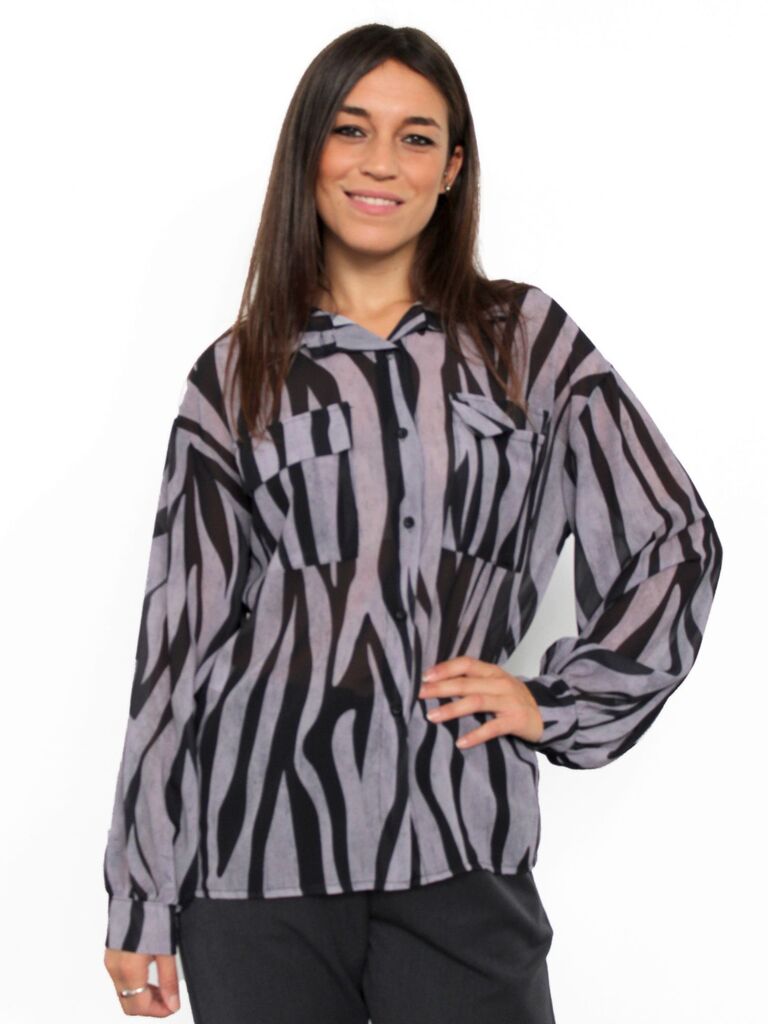 Camicia zebrata con tasche