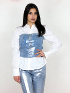 Top laminato in jeans
