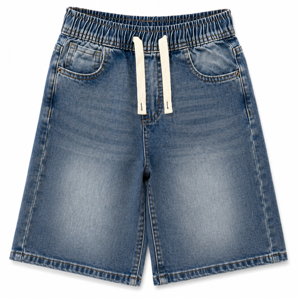 Pantaloncino in jeans da bambino con lacci