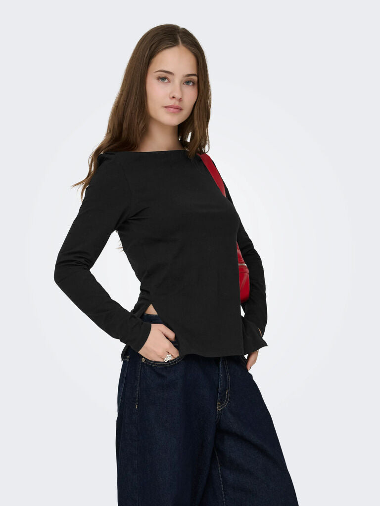Maglia donna a righe manica lunga