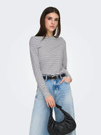 Maglia donna a righe manica lunga