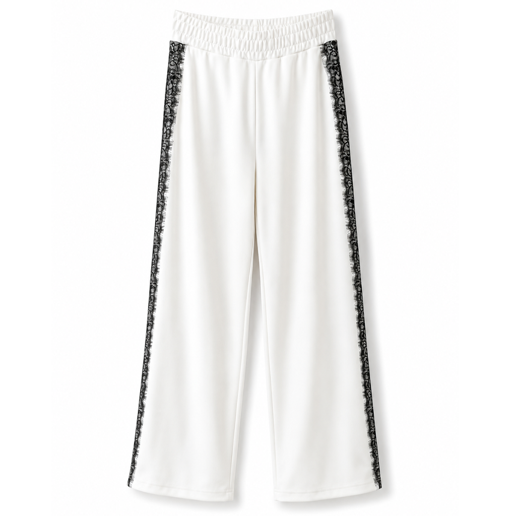 PANTALONE CON INSERTI IN PIZZO