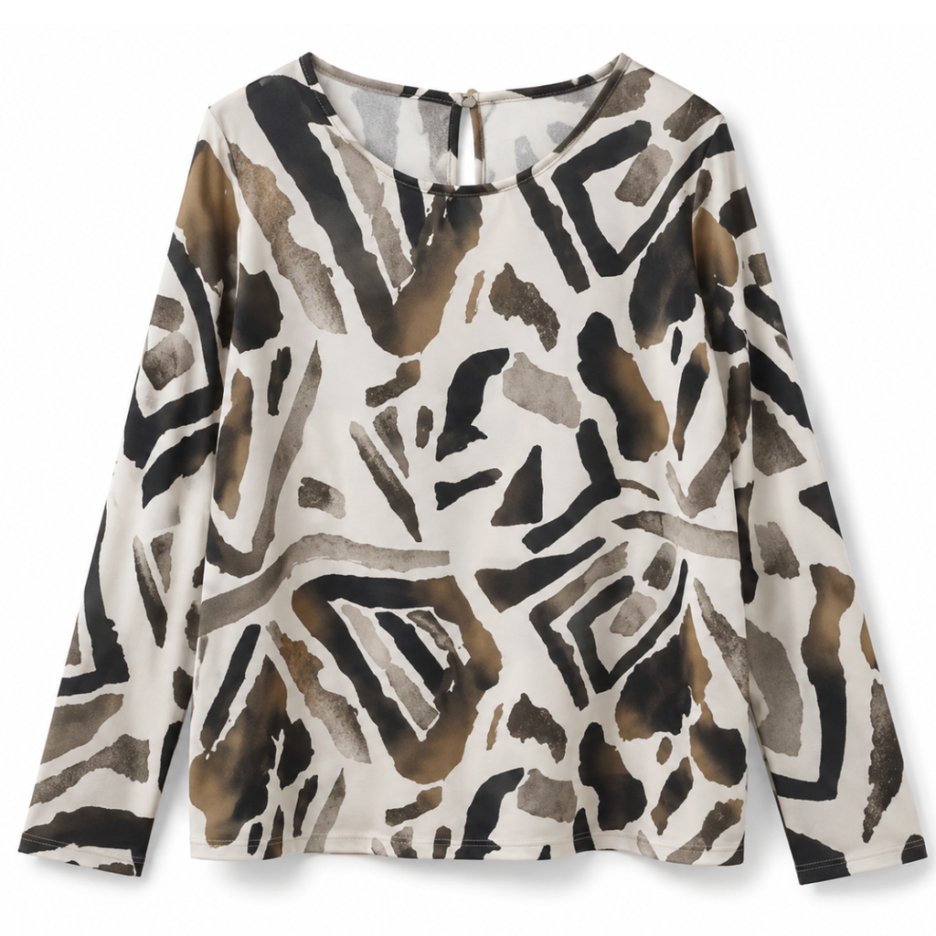 BLUSA CON FANTASIA ASTRATTA
