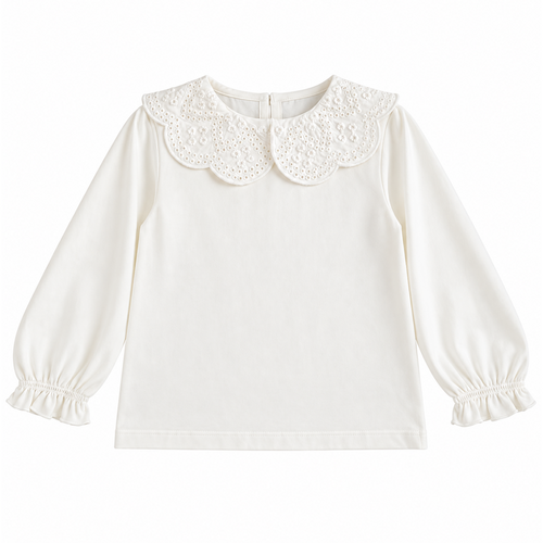 MAGLIA CON COLLETTO TRAFORATO