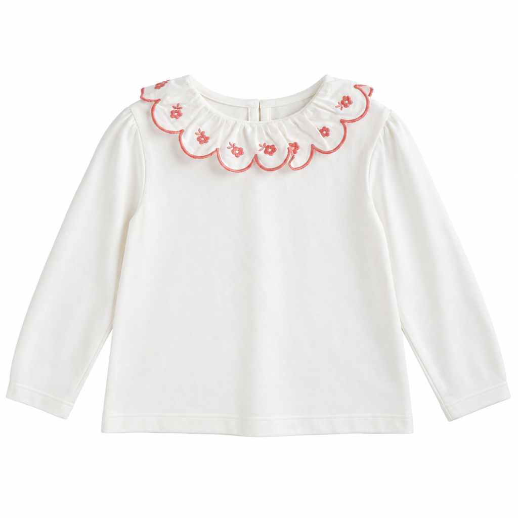 MAGLIA CON COLLETTO RICAMATO