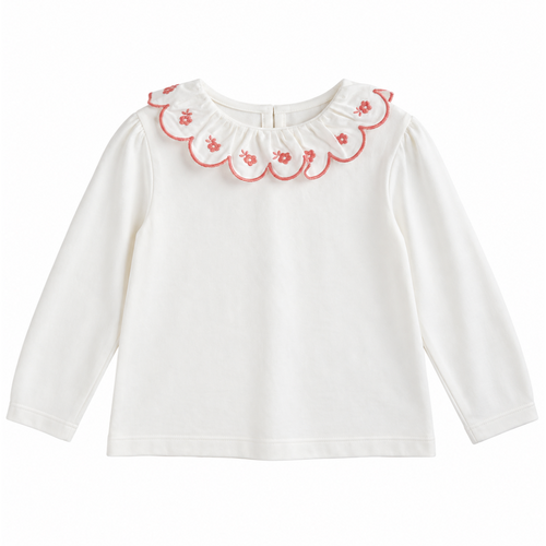 MAGLIA CON COLLETTO RICAMATO