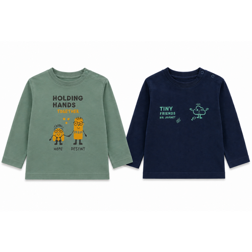 SET 2 T-SHIRT CON STAMPA