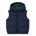Gilet trapuntato con cappuccio