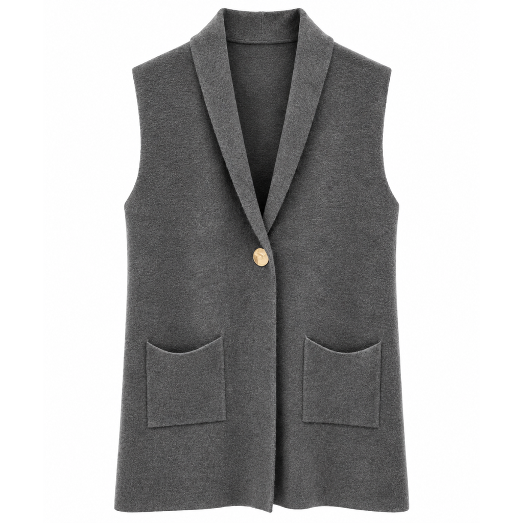 GILET CON BOTTONE GIOIELLO