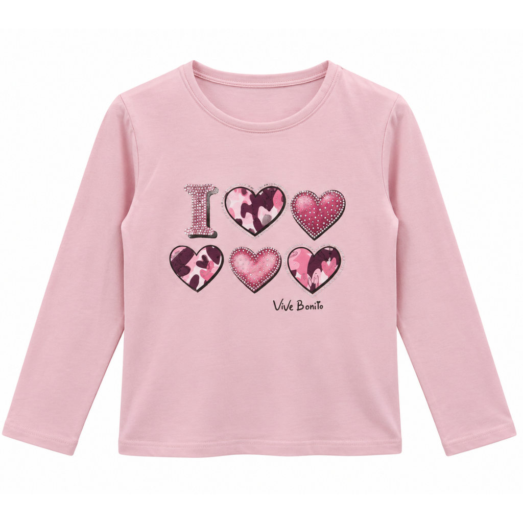 T-SHIRT CON STAMPA CUORI