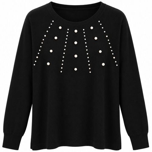 MAGLIA CON PERLE APPLICATE