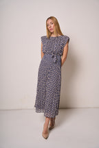 Abito Donna Midi con Fantasia Geometrica