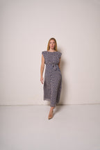 Abito Donna Midi con Fantasia Geometrica