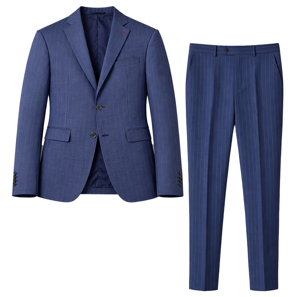 Abito Gessato Blu Slim Fit Etrurio