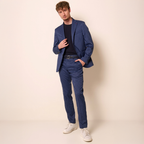 Abito Gessato Blu Slim Fit Etrurio