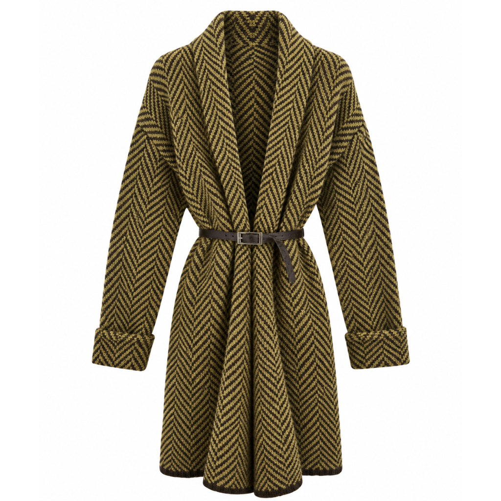 CARDIGAN EFFETTO CHEVRONNE