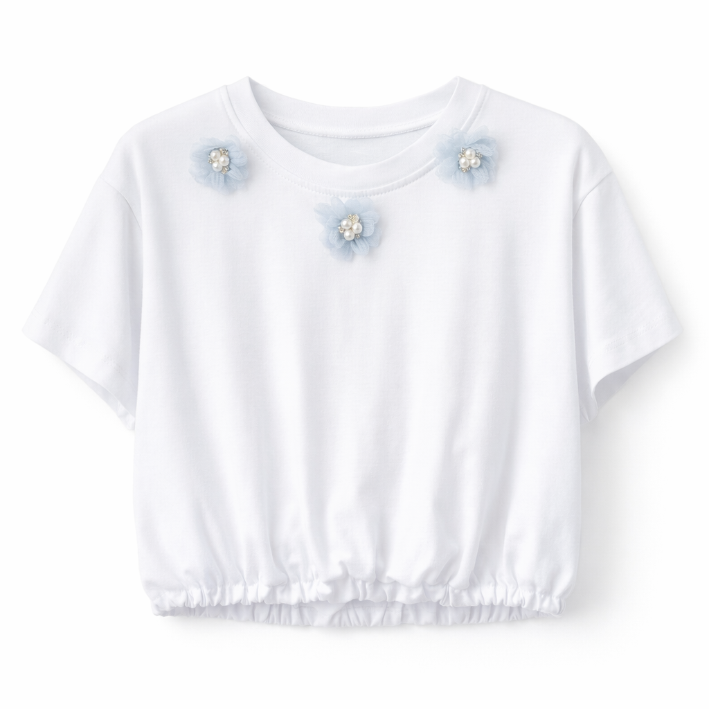 T-shirt Bambina con Fiori