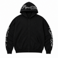 FELPA ZIP RICAMATA CON CAPPUCCIO PXP
