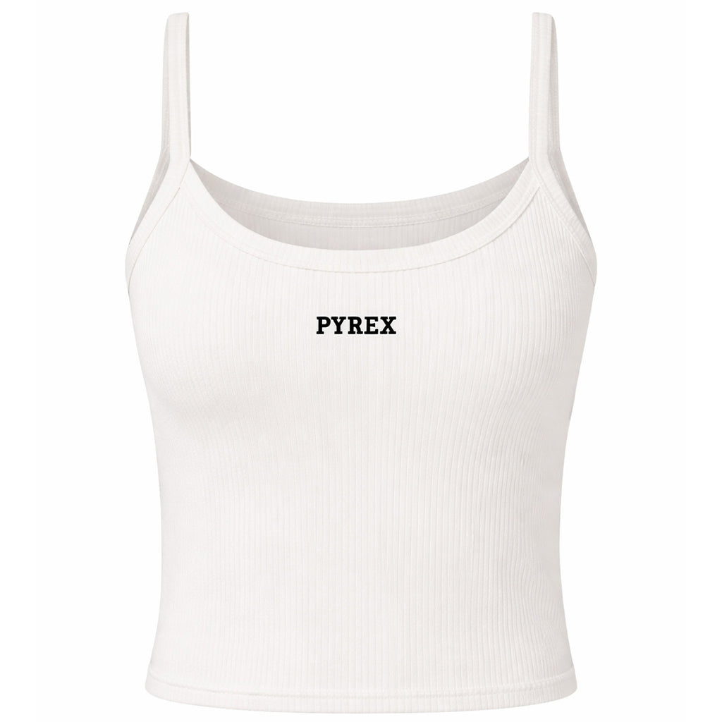 Top Donna a Costine con Logo Frontale