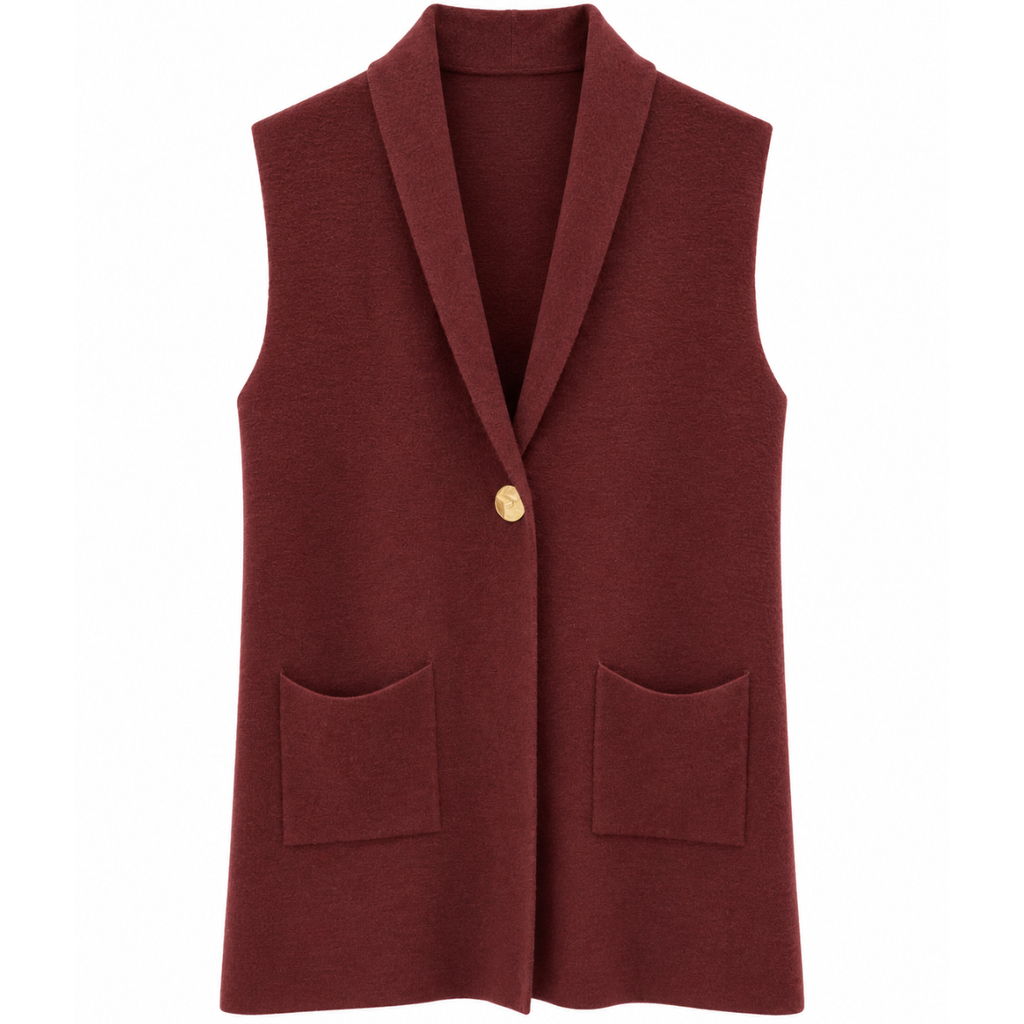 GILET CON BOTTONE GIOIELLO