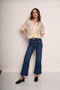 Camicetta crop a maniche corte