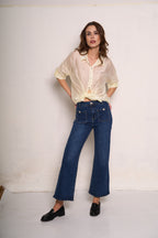 Camicetta crop a maniche corte