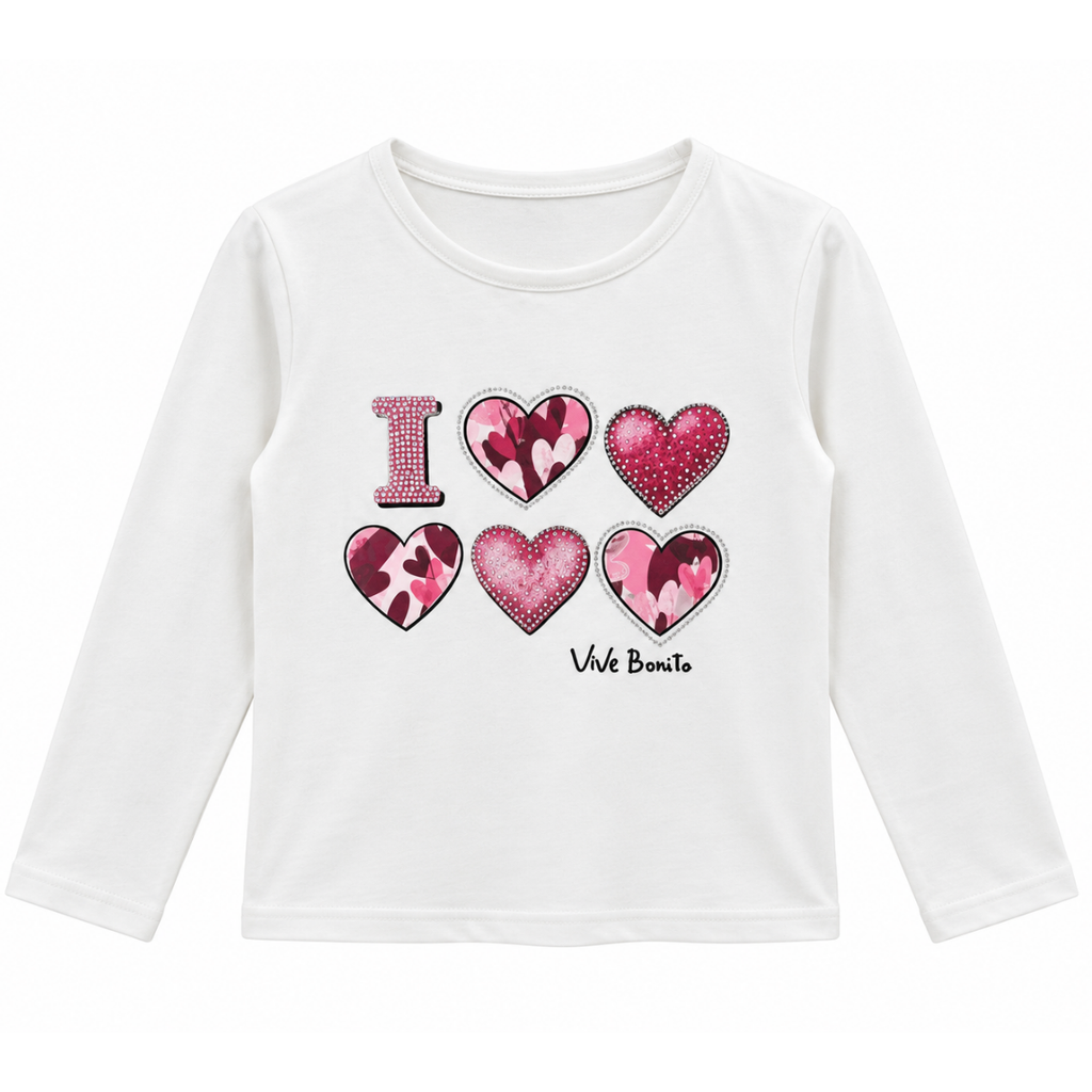 T-SHIRT CON STAMPA CUORI