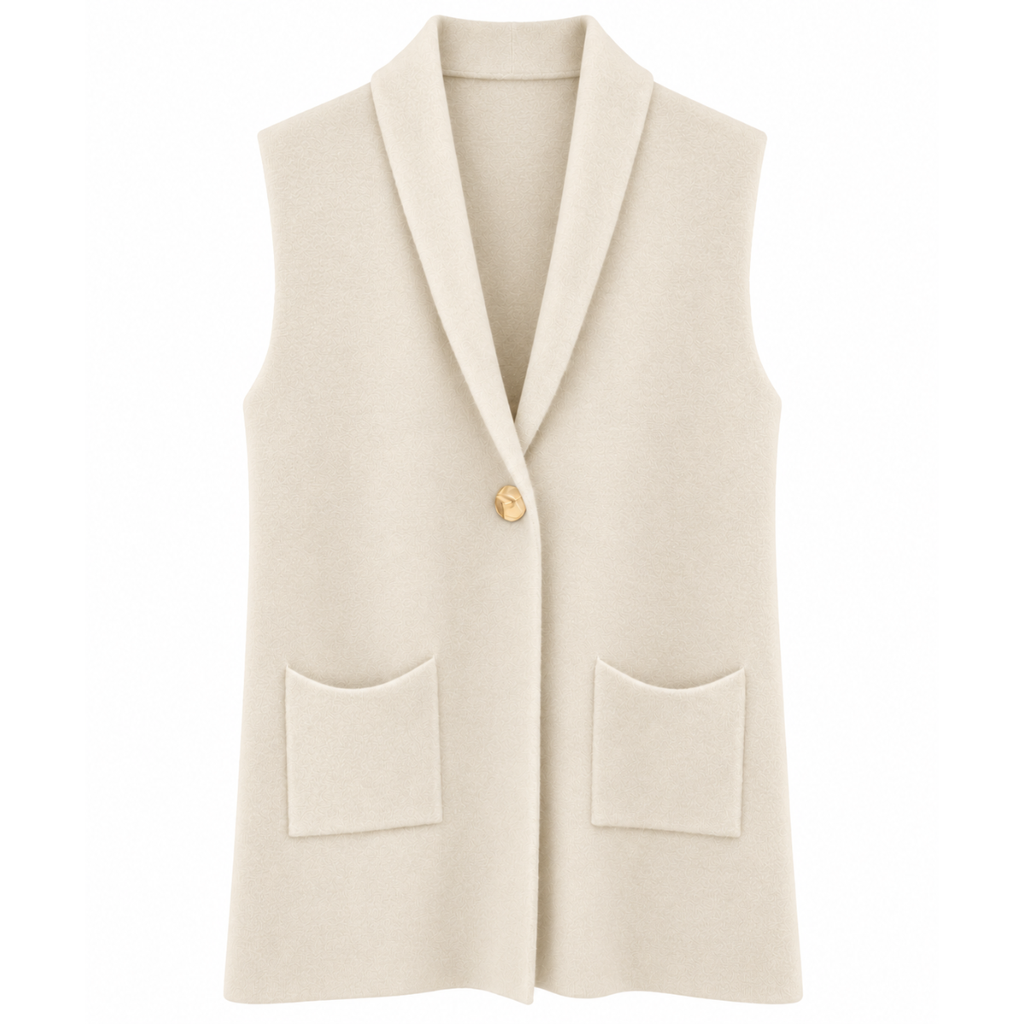 GILET CON BOTTONE GIOIELLO