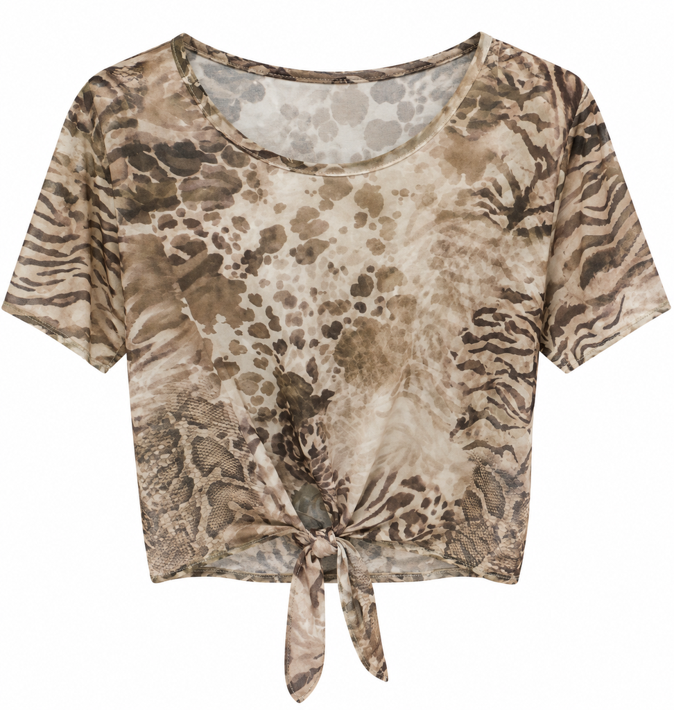 MAGLIETTA ANIMALIER CON NODO