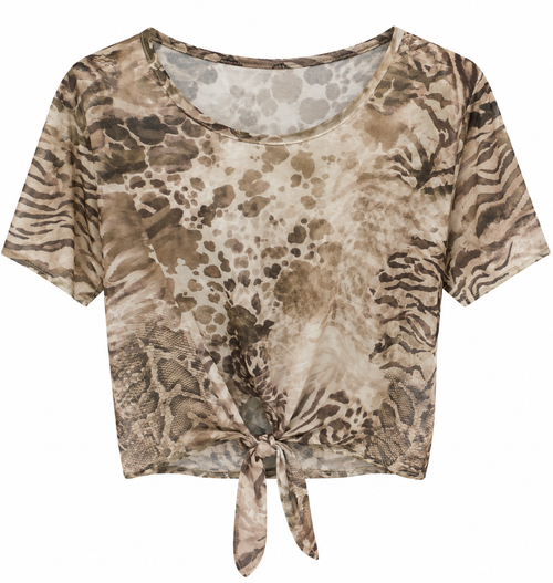 MAGLIETTA ANIMALIER CON NODO