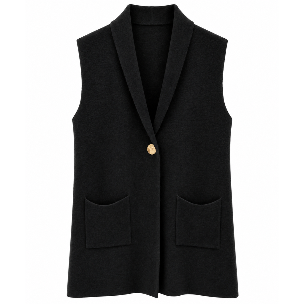 GILET CON BOTTONE GIOIELLO