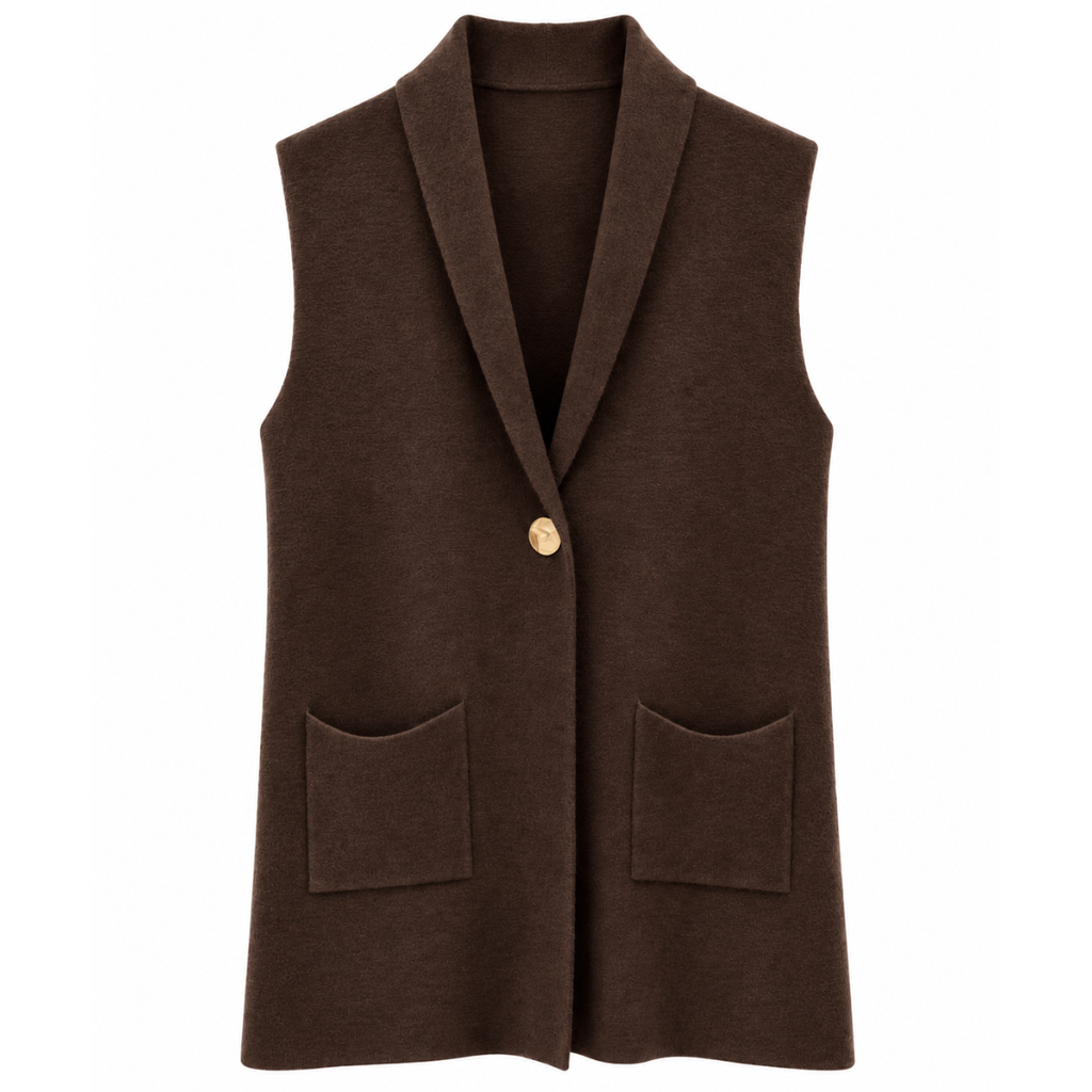 GILET CON BOTTONE GIOIELLO