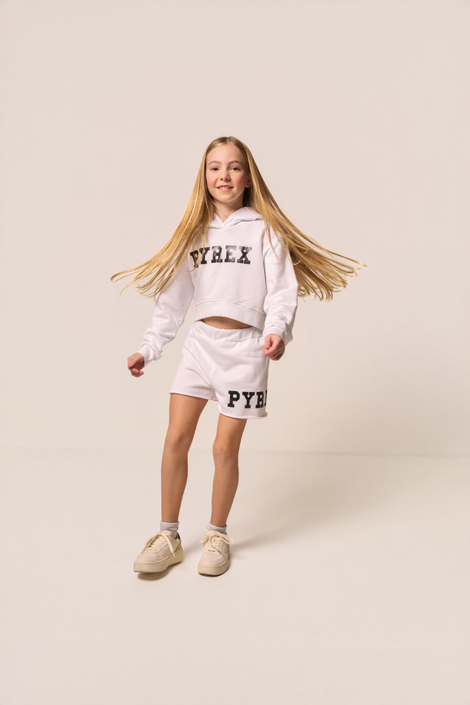 Felpa Bambina Crop con Cappuccio Pyrex