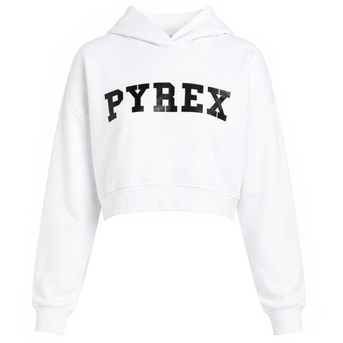 Felpa Bambina Crop con Cappuccio Pyrex