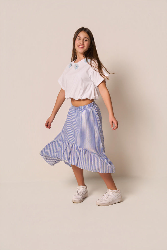 Gonna Bambina con Balza Asimmetrica