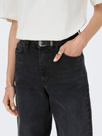 Jeans Donna Wide Leg a Vita Alta – Nero Lavaggio Scuro