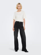 Jeans Donna Wide Leg a Vita Alta – Nero Lavaggio Scuro