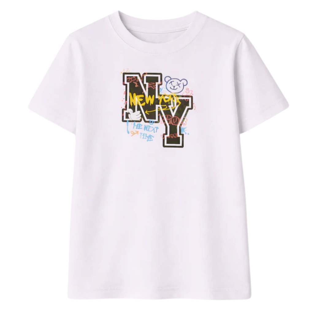 T-SHIRT BAMBINO CON STAMPA GRAFICA “NY”