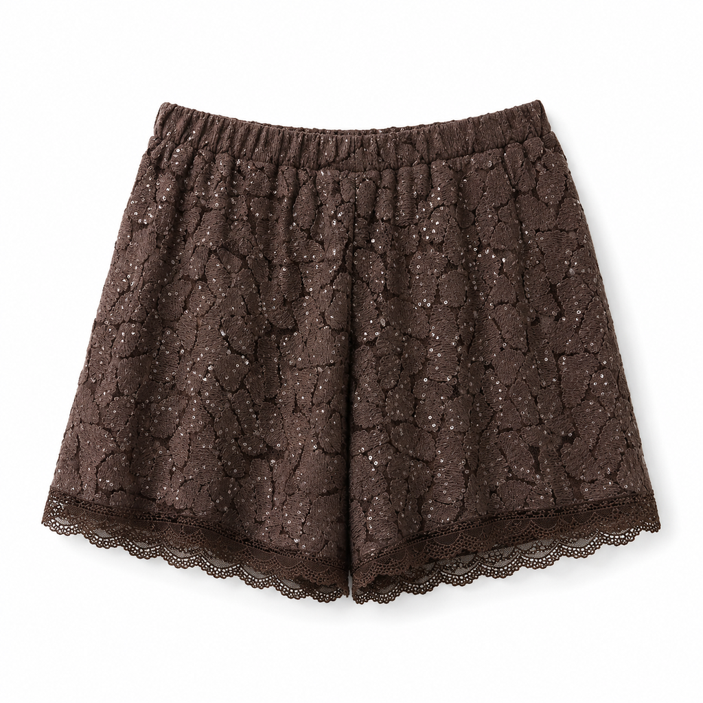 PANTALONCINO PIZZO CON PAILLETTES